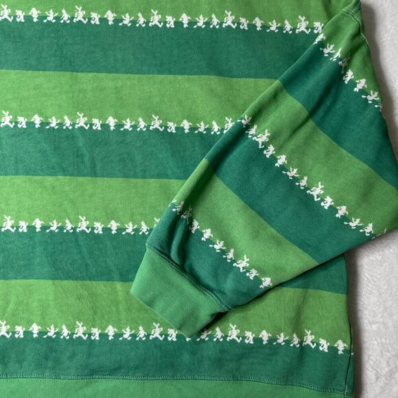 Disneyland Mickey and Friends Spirit Jersey Sweatshirt Disneyana Green Stripe XL - Picture 3 of 11